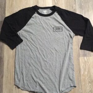 Vans 3/4 sleeve baseball tee double sided sz small